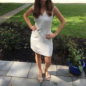 Reiss mini dress in off white/cream